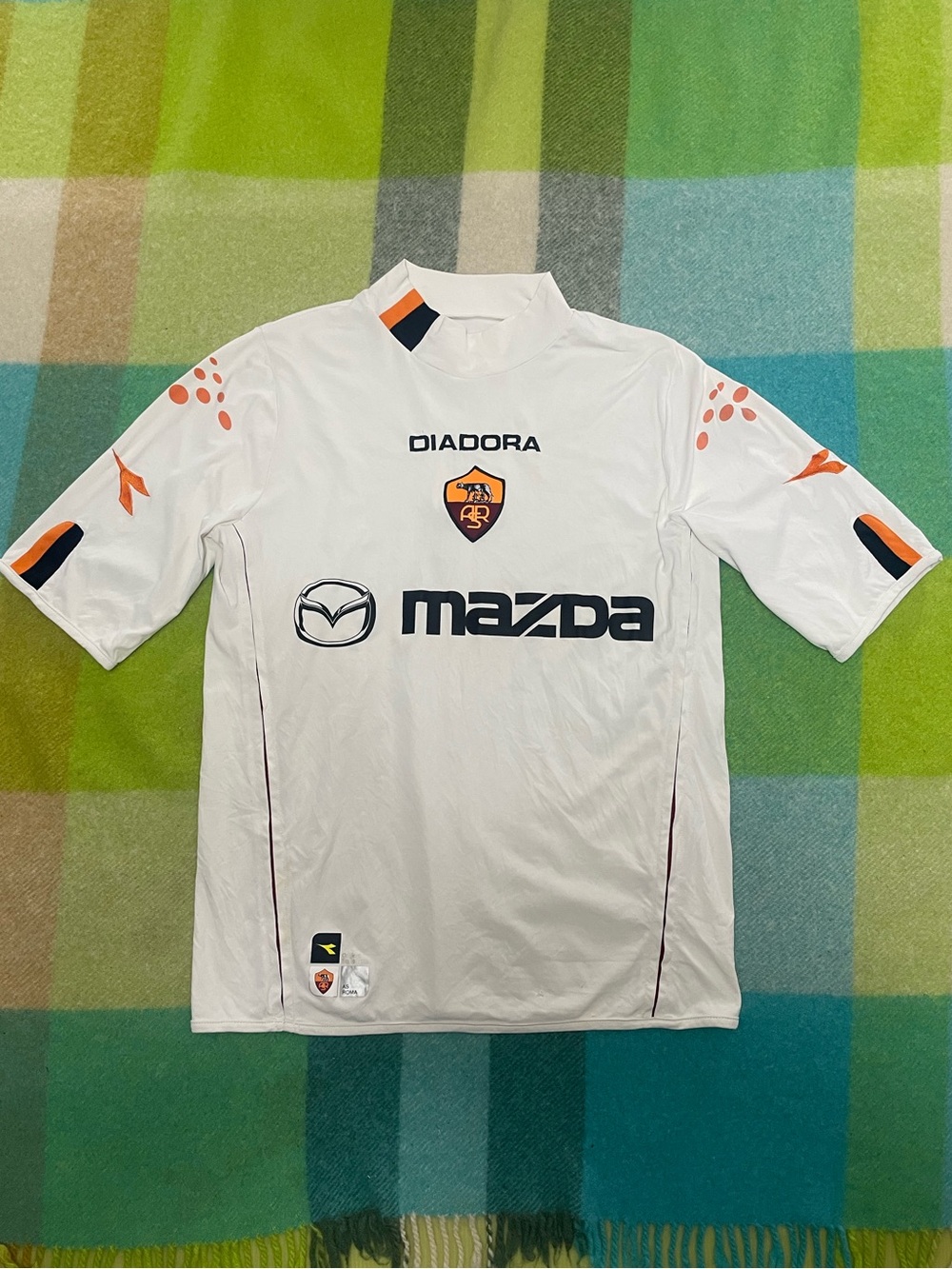 AS Roma 2003 2004 Diadora White Home Football Shirt Mazda Men’s